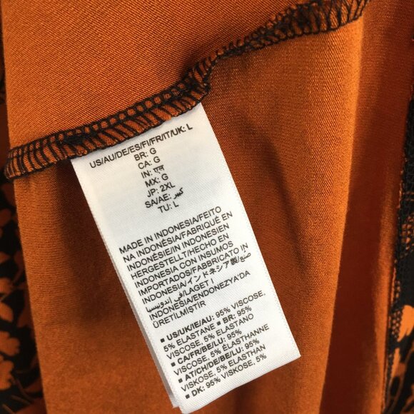 NWT Amazon Essentials Rusted Orange Floral Maxi Dress Size L - Picture 9 of 10